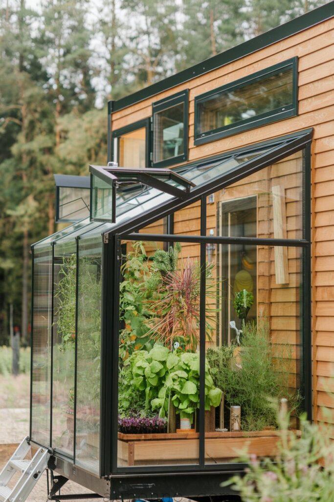 Tiny House with Built-In Greenhouse