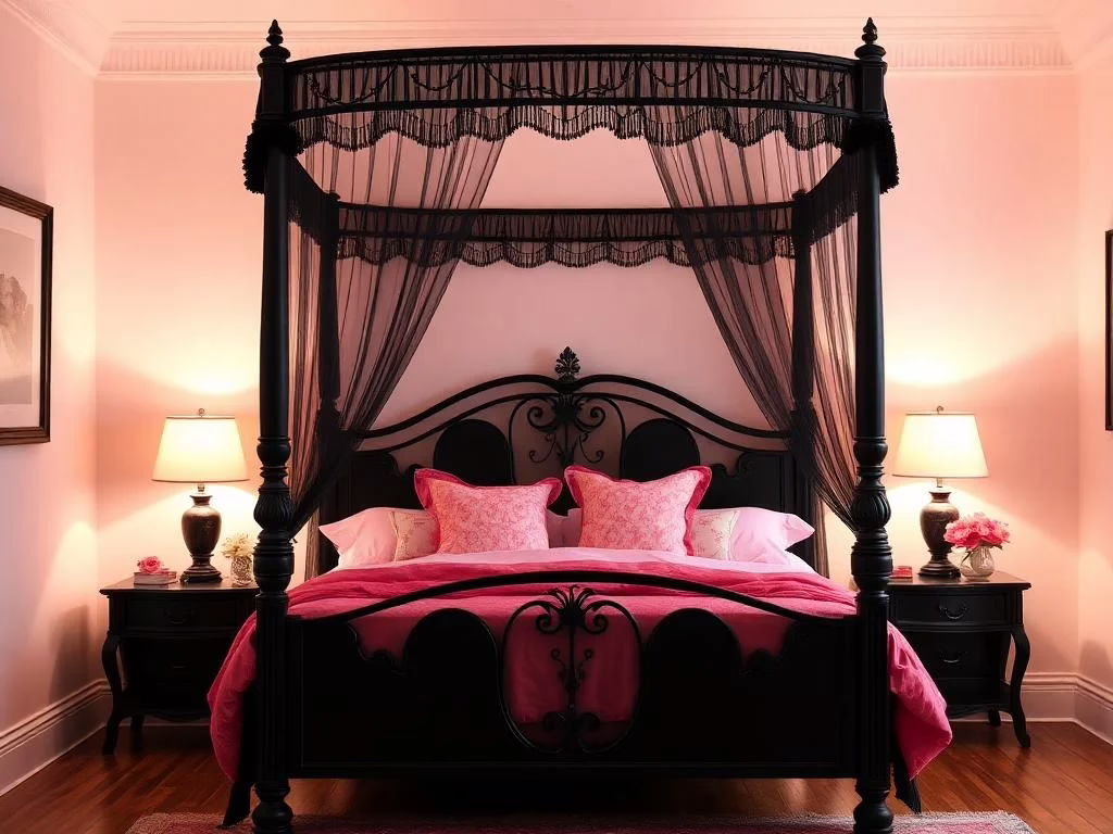 Black and Pink Bedroom Decorating Ideas