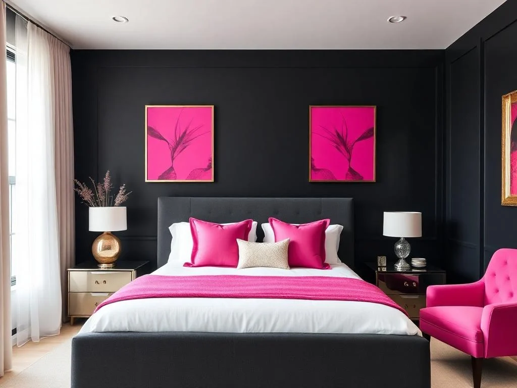 22 Black and Pink Bedroom Decorating Ideas