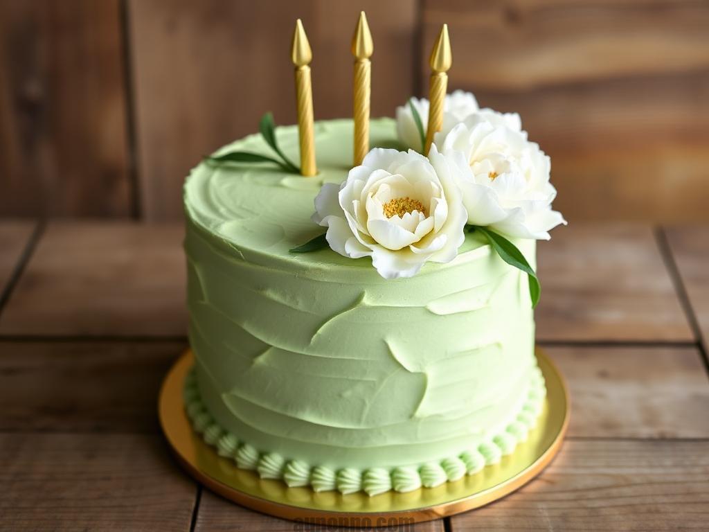 sage green birthday cake ideas