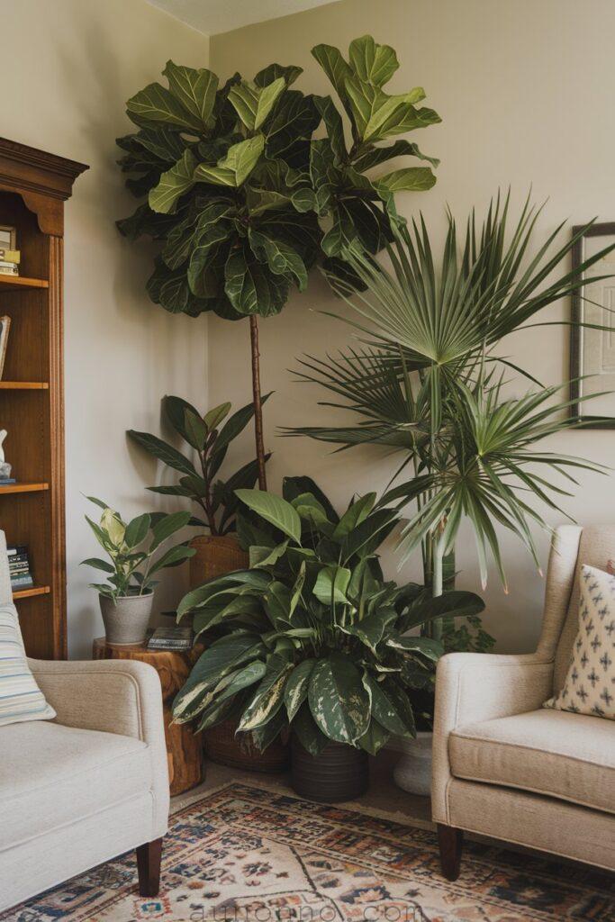 22 Living Room Indoor Plants Decoration Ideas