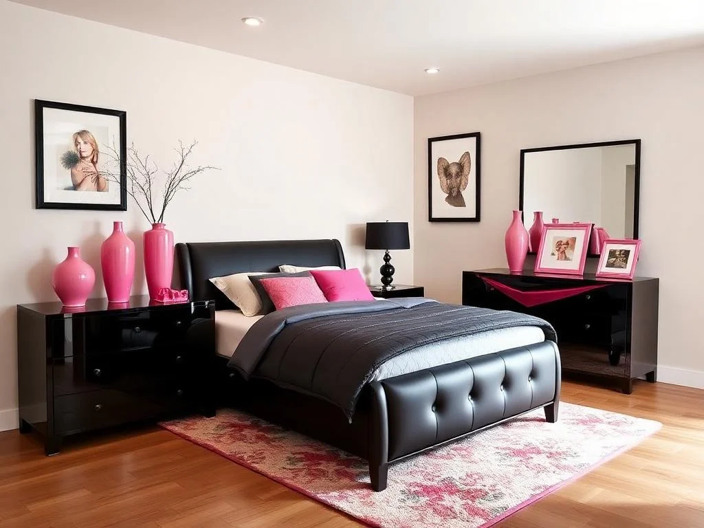 22 Black and Pink Bedroom Decorating Ideas