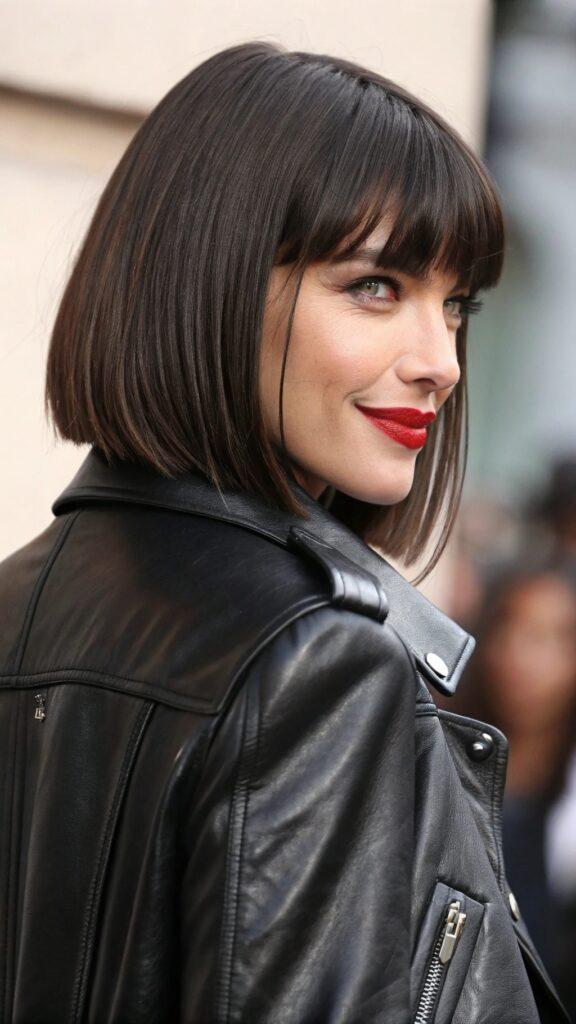 Sleek Bob with Bangs