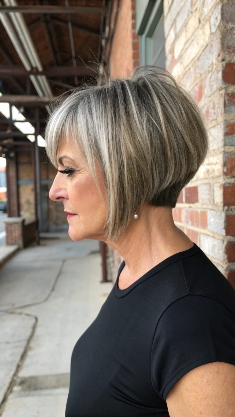 Layered Bob with Bangs Over 50